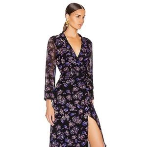 Ganni Floral-print Georgette Maxi Dress in Black